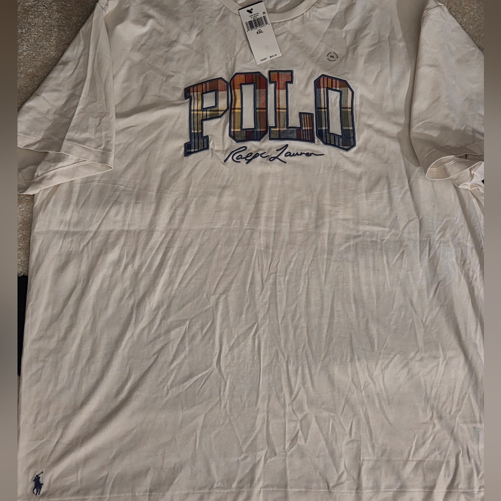 POLO BY RALPH LAUREN PLAID LOGO TEE